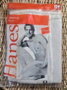 Vintage 2005 Hanes Thermal Pant Men's M 34-36 Cotton Polyester NOS NIP